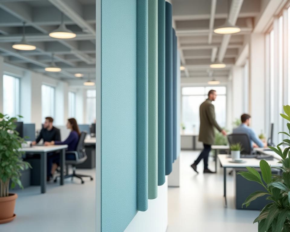 Akustische Textillösungen in modernem Büroraum
